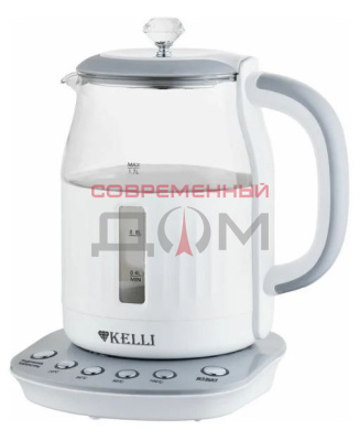 Чайник Kelli KL-1373 бело-серый /2200Вт, 1,7л/
